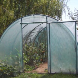 Serre tunnel en bâche armée, demi-lune, largeur 3.00m